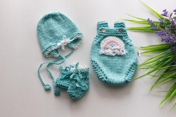 Teal Rainbow Onesie Set 13