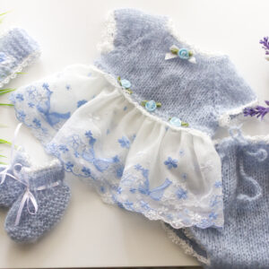 Blue Mohair Lace Dress Set 15-16