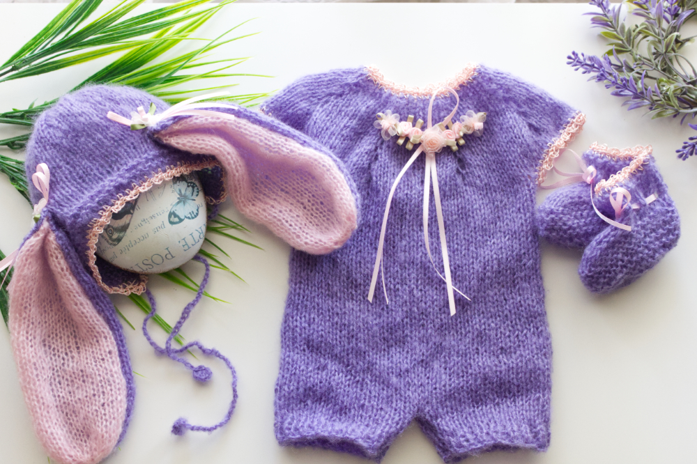 Purple Mohair Onesie Set 15-16