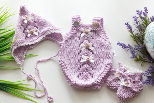 Lilac Pattern Onesie 15-16