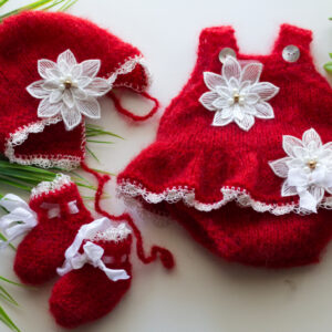 Red Mohair Tutu Onesie 15-16