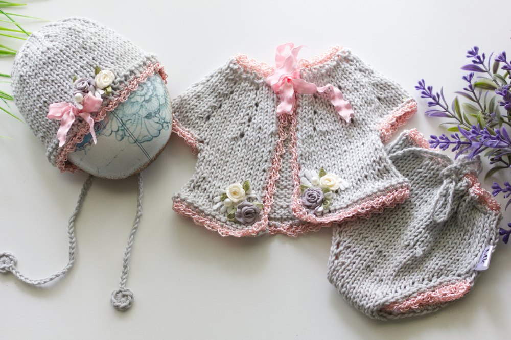 Grey Pink Jacket Set 13