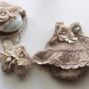 Beige Tutu Onesie 15-16 inch