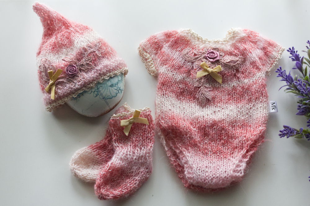 Pink Mohair Onesie 15-16