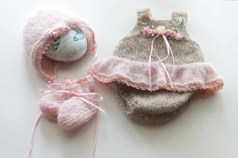 Beige & Pink Tutu Onesie 15-16 inch