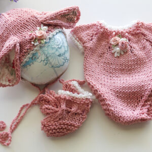 Rose Pink Bunny Onesie Set 13