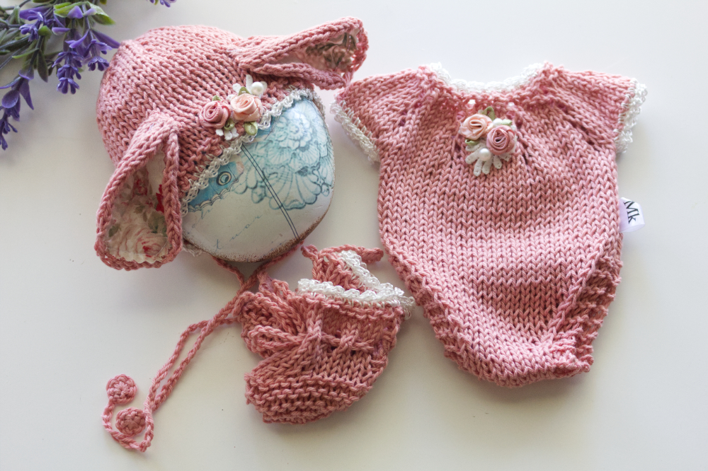 Rose Pink Bunny Onesie Set 13