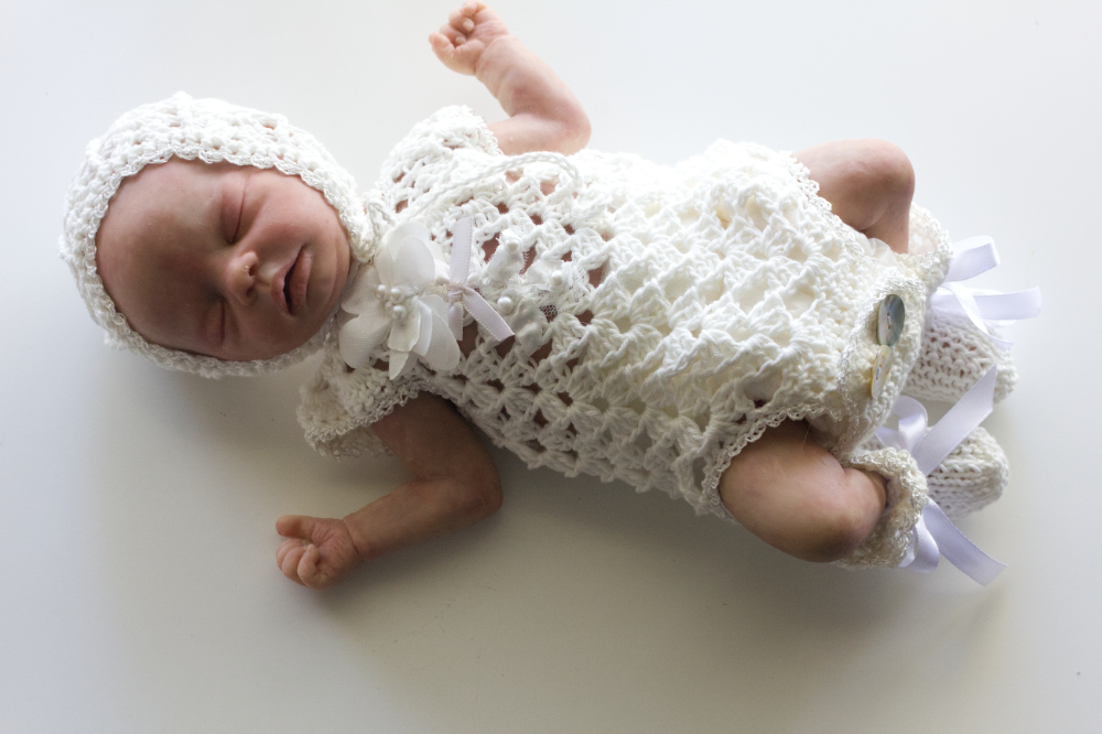 White Crochet Onesie Set 16 - Image 4