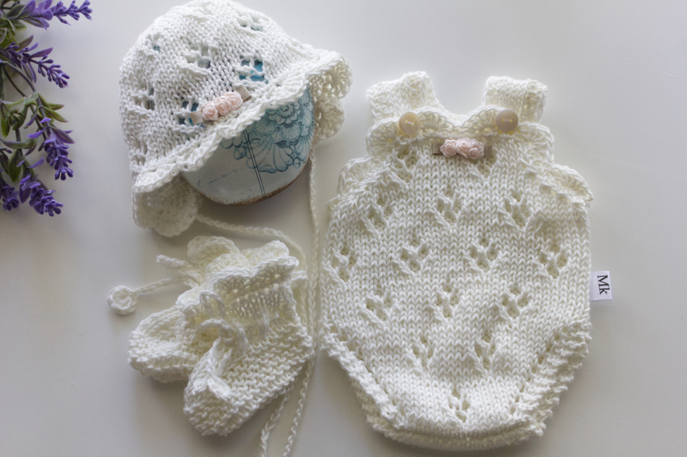 White Pattern Onesie 15-16