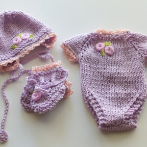 Lilac Roses Onesie Set 10 inch