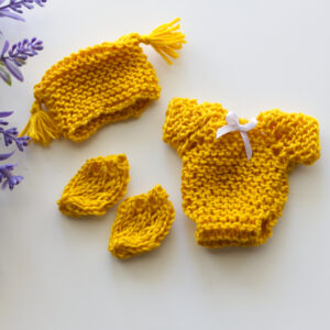 Mustard Onesie 5-6 inch dolls