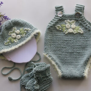 Sage Embroidered Onesie set 18