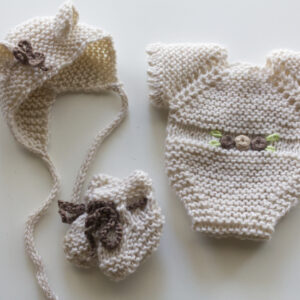 Beige Mouse Onesie  Set 10 inch